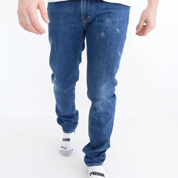 Acne Studio Bla Konst Designer Distressed Dark Skinny Straight Leg Jeans 33x32 - Picture 3 of 16